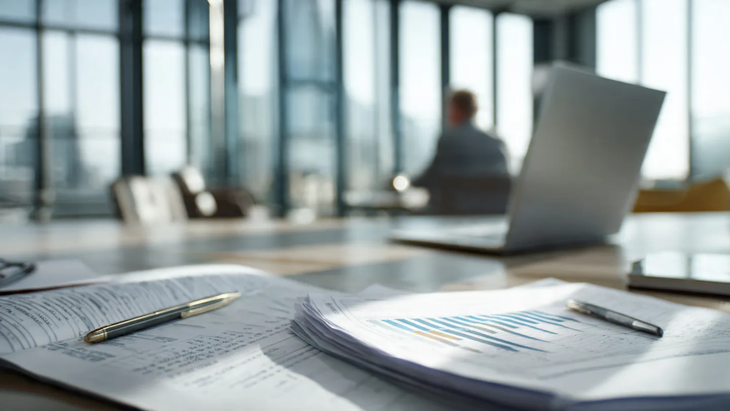 Financial reports on an office desk highlighting accurate bookkeeping for growth.